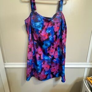 Floral Women's Top in Blue and Pink